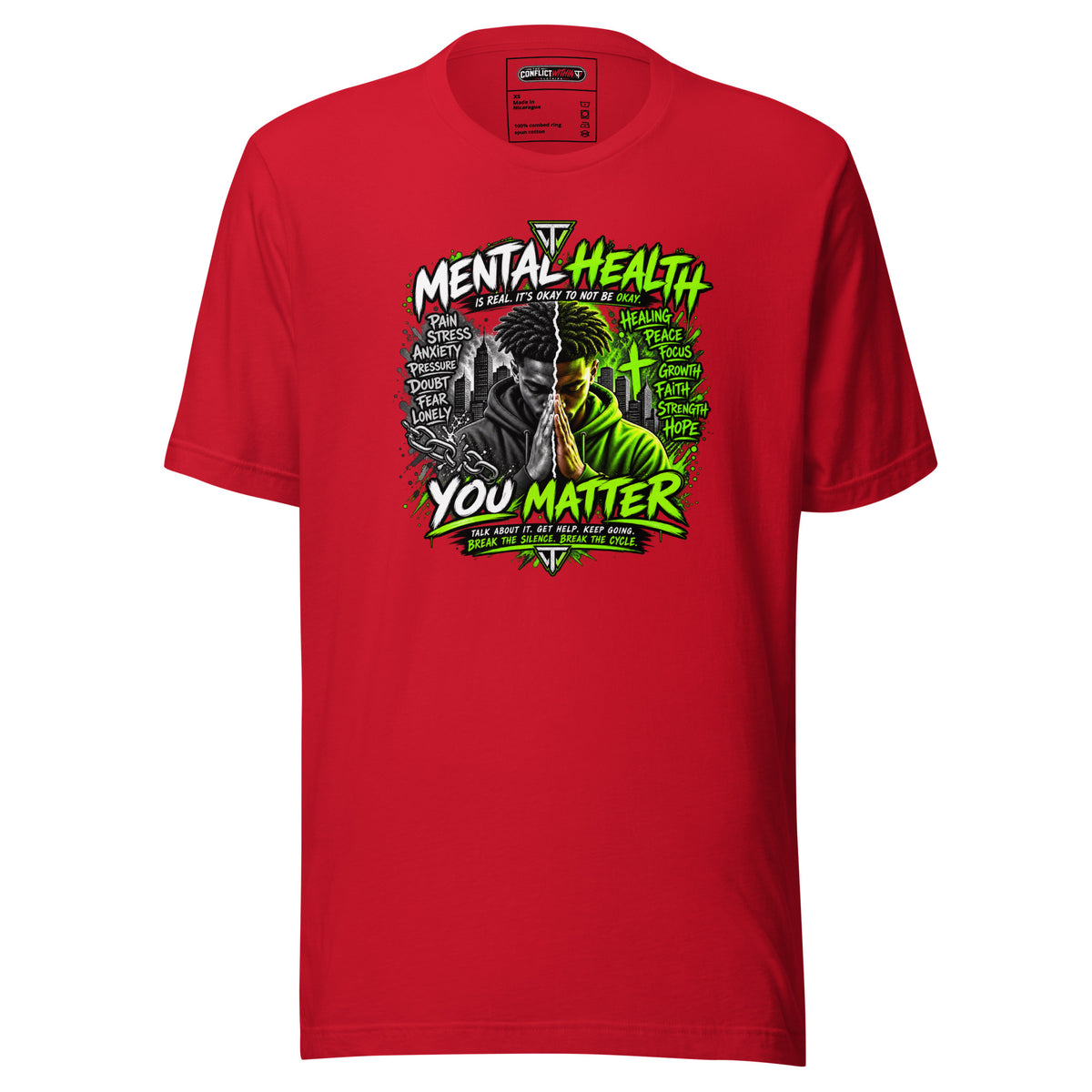 Mental Health You Matter Tee - mental health awareness unisex graphic t-shirt by The Conflict Within Clothing